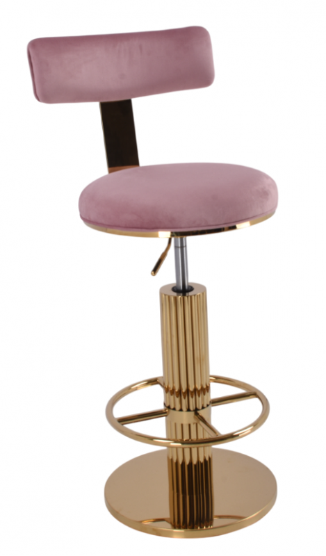 Стул барный Вивиан MC111-PK-2, пыльная роза/глянцевое золото