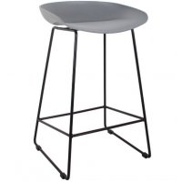 Стул полубарный Neo серый с чёрными ножками