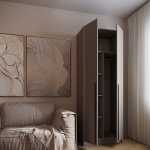 Шкаф Бостон 800*2200*520 (Бежевый / Глиняно серый)