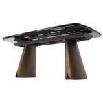 Стол IMBERT 180 GLOSS PATAGONIA, керамика на стекле/ брашированный каркас, цвет медный, ®DISAUR