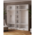 Шкаф комбинированный Ларс (2,0) без зеркала белый