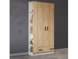 Набор мебели Кевин(шкаф+торцевое завершение )крафт золотой/белый