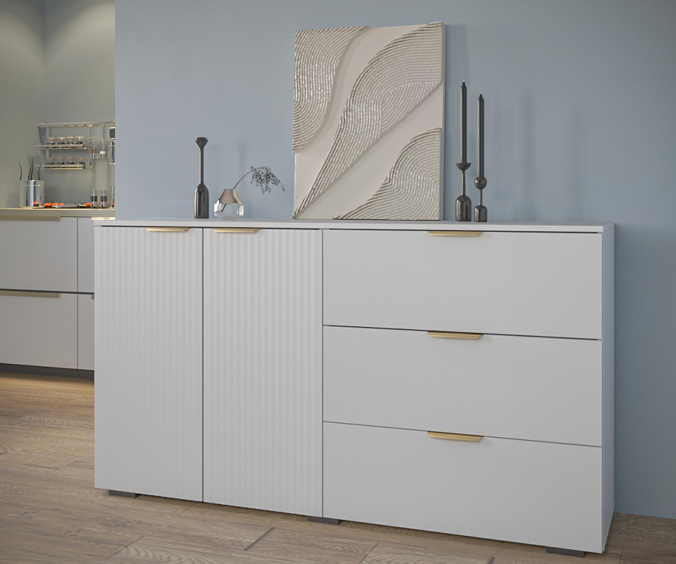 Комод Фиеста 1602х890х403 (Белый/ Белый Софт)