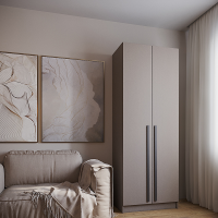 Шкаф Бостон 800*2200*520 (Бежевый / Глиняно серый)