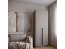 Шкаф Бостон 800*2200*520 (Бежевый / Глиняно серый)