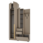Набор прихожая Голд Бостон(вешалка В2 + шкаф Ш 600 + антресоль А 600)(Бежевый(Глиняный/Серый)