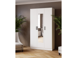 Шкаф комбинированный Ларс (1,2) с зеркалом белый