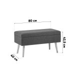 Банкетка Сторми с ящиком серо-бежевый