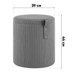 Пуф Руни S с ящиком вельвет белый