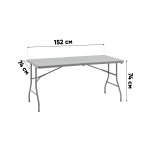 Стол-чемодан складной 152*74*74 серый