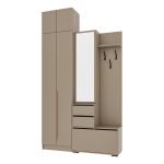 Набор прихожая Голд Бостон(вешалка В2 + шкаф Ш 600 + антресоль А 600)(Бежевый(Глиняный/Серый)