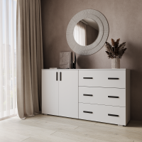 Комод Бостон 2 дверки+3 ящика 1602х890х403 (Белый)