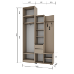Набор прихожая Голд Бостон(вешалка В2 + шкаф Ш 600 + антресоль А 600)(Бежевый(Глиняный/Серый)