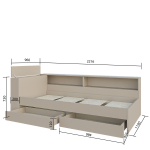 Кровать Ксения с ящиками и головным. блоком ( кашемир ) 900х2000