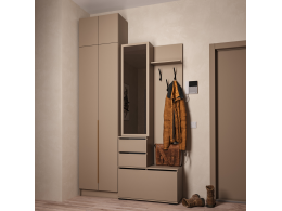 Набор прихожая Голд Бостон(вешалка В2 + шкаф Ш 600 + антресоль А 600)(Бежевый(Глиняный/Серый)