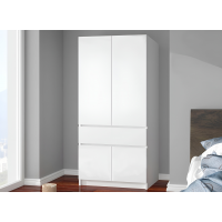 Шкаф распашной Сура (2 ств. 1ящ) 1000х2100х480 Белый