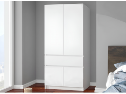 Шкаф распашной Сура (2 ств. 1ящ) 1000х2100х480 Белый