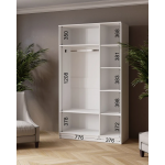 Шкаф комбинированный Ларс (1,2) с зеркалом белый