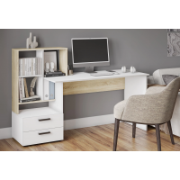 Компьютерный стол СКМ-5 дуб сонома/белый