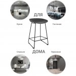 Стул полубарный Neo чёрный с чёрными ножками