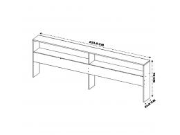 Прикроватный блок 2000х716 к Кровати Ксения (Графит)