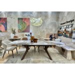 Стол КИРАН (KIRAN) 180 цвет ПАНДОРА (GLOSS LUXURY PANDORA SOLID CERAMIC) / Орех темный, ®DISAUR