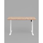 Стол с регулировкой высоты, 1 мотор, память 3 уровня высоты,белый, 140*60 см, светлое дерево