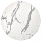 Стол Rudolf круглый раскладной 90-120x90x75см, белый мрамор, белый