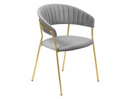 Стул Turin серый с золотыми ножками