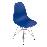Стул Eames синий с металлическими ножками Стул Eames синий с металлическими ножками