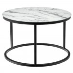 Набор кофейных столиков Tango белый мрамор с черными ножками