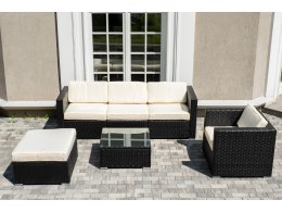 "Даллас" лаунж-зона из искусственного ротанга на 5 персон, цвет черный "Даллас" лаунж-зона из искусственного ротанга на 5 персон, цвет черный