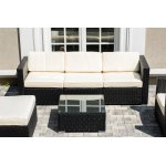 "Даллас" лаунж-зона из искусственного ротанга на 5 персон, цвет черный