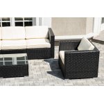"Даллас" лаунж-зона из искусственного ротанга на 5 персон, цвет черный