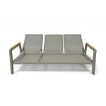 "Бари" диван 3-местный, каркас алюминий, цвет светло-серый