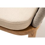 "Марсель" стул плетеный из роупа, основание дуб, роуп серый меланж круглый, ткань бежевая 15052