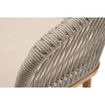 "Марсель" стул плетеный из роупа, основание дуб, роуп серый меланж круглый, ткань бежевая 15052