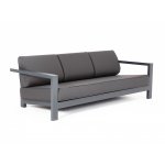 "Гранада" диван 3-местный, каркас алюминий темно-серый (RAL7024) муар, ткань темно-серая 027