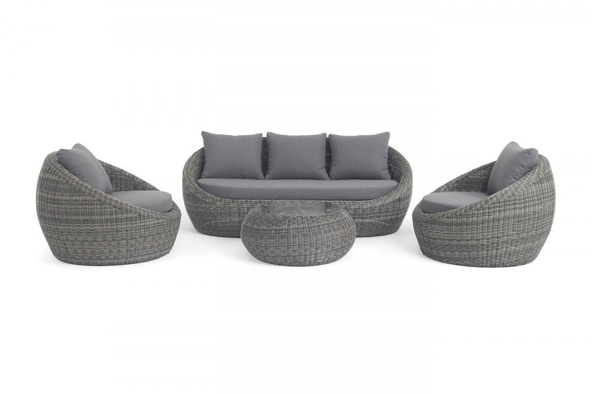 "Барселона" лаунж-зона из искусственного ротанга, цвет графит