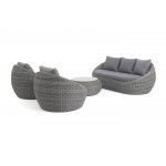 "Барселона" лаунж-зона из искусственного ротанга, цвет графит