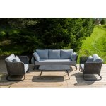 "Багамы" лаунж-зона 5-местная плетеная из роупа (веревки), каркас алюминиевый темно-серый, роуп серый "Багамы" лаунж-зона 5-местная плетеная из роупа (веревки), каркас алюминиевый темно-серый, роуп серый