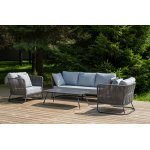 "Багамы" лаунж-зона 5-местная плетеная из роупа (веревки), каркас алюминиевый темно-серый, роуп серый "Багамы" лаунж-зона 5-местная плетеная из роупа (веревки), каркас алюминиевый темно-серый, роуп серый