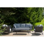 "Багамы" лаунж-зона 5-местная плетеная из роупа (веревки), каркас алюминиевый темно-серый, роуп серый "Багамы" лаунж-зона 5-местная плетеная из роупа (веревки), каркас алюминиевый темно-серый, роуп серый