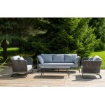 "Багамы" лаунж-зона 5-местная плетеная из роупа (веревки), каркас алюминиевый темно-серый, роуп серый "Багамы" лаунж-зона 5-местная плетеная из роупа (веревки), каркас алюминиевый темно-серый, роуп серый