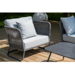 "Багамы" лаунж-зона 5-местная плетеная из роупа (веревки), каркас алюминиевый темно-серый, роуп серый "Багамы" лаунж-зона 5-местная плетеная из роупа (веревки), каркас алюминиевый темно-серый, роуп серый