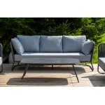 "Багамы" лаунж-зона 5-местная плетеная из роупа (веревки), каркас алюминиевый темно-серый, роуп серый "Багамы" лаунж-зона 5-местная плетеная из роупа (веревки), каркас алюминиевый темно-серый, роуп серый