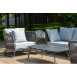 "Багамы" лаунж-зона 5-местная плетеная из роупа (веревки), каркас алюминиевый темно-серый, роуп серый "Багамы" лаунж-зона 5-местная плетеная из роупа (веревки), каркас алюминиевый темно-серый, роуп серый