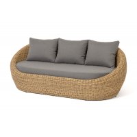 "Барселона" диван из искусственного ротанга трехместный, цвет соломенный