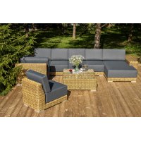 "Капри" трансформирующаяся лаунж-зона из искусственного ротанга, цвет соломенный