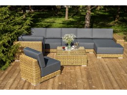 "Капри" трансформирующаяся лаунж-зона из искусственного ротанга, цвет соломенный "Капри" трансформирующаяся лаунж-зона из искусственного ротанга, цвет соломенный